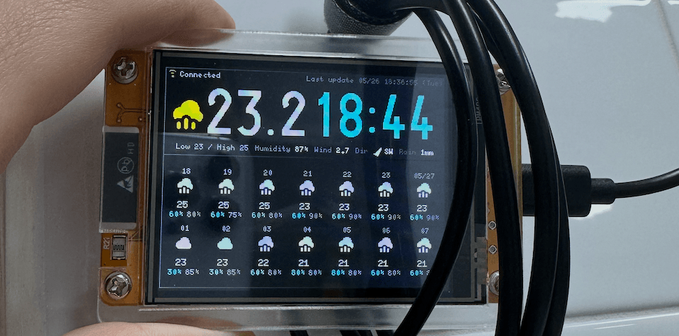 ESP32 Weather — 책상 날씨 디스플레이 펌웨어