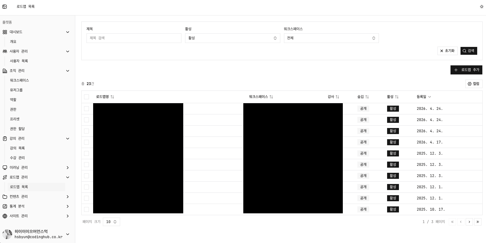 Inner Admin — 사내용 풀 액세스 어드민